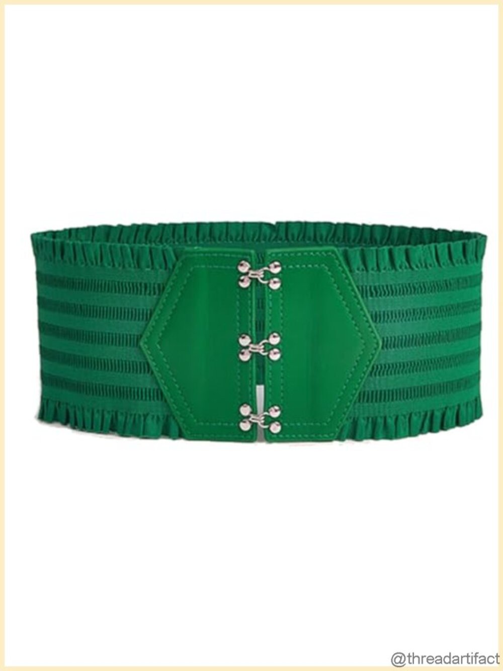 Women's Ruffle Three Flower Buckle Wide Lace Waist Belt for Dress Plus Size